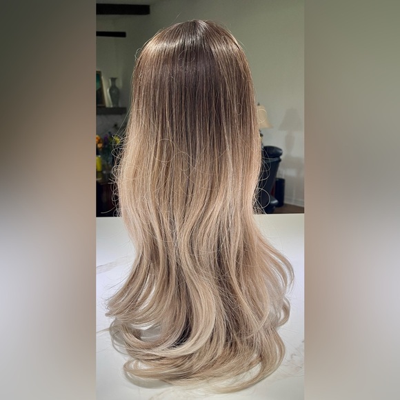 HAIR, 26”+ long, straight, with bangs, Ombre brown to ash shade - Picture 6 of 10